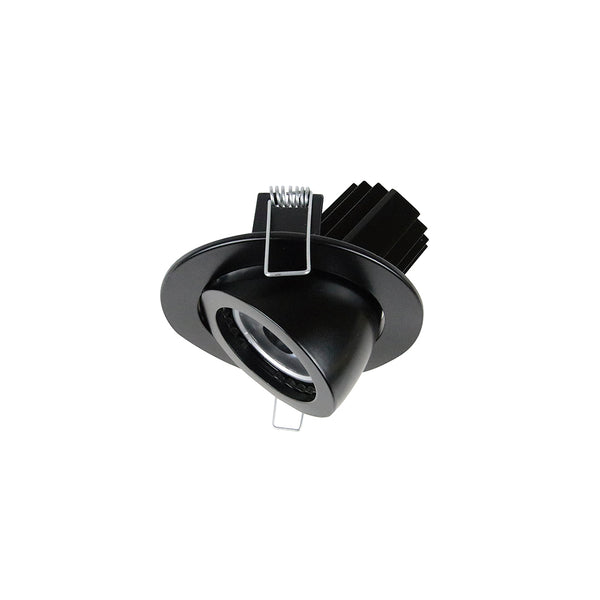 Spot encastrable orientable Mini Luna rond, LED intégrée, variable DALI, finition noire
