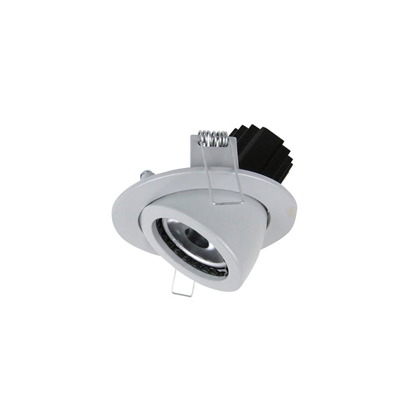 Spot encastrable orientable Mini Luna rond, LED intégrée, variable DALI, finition grise