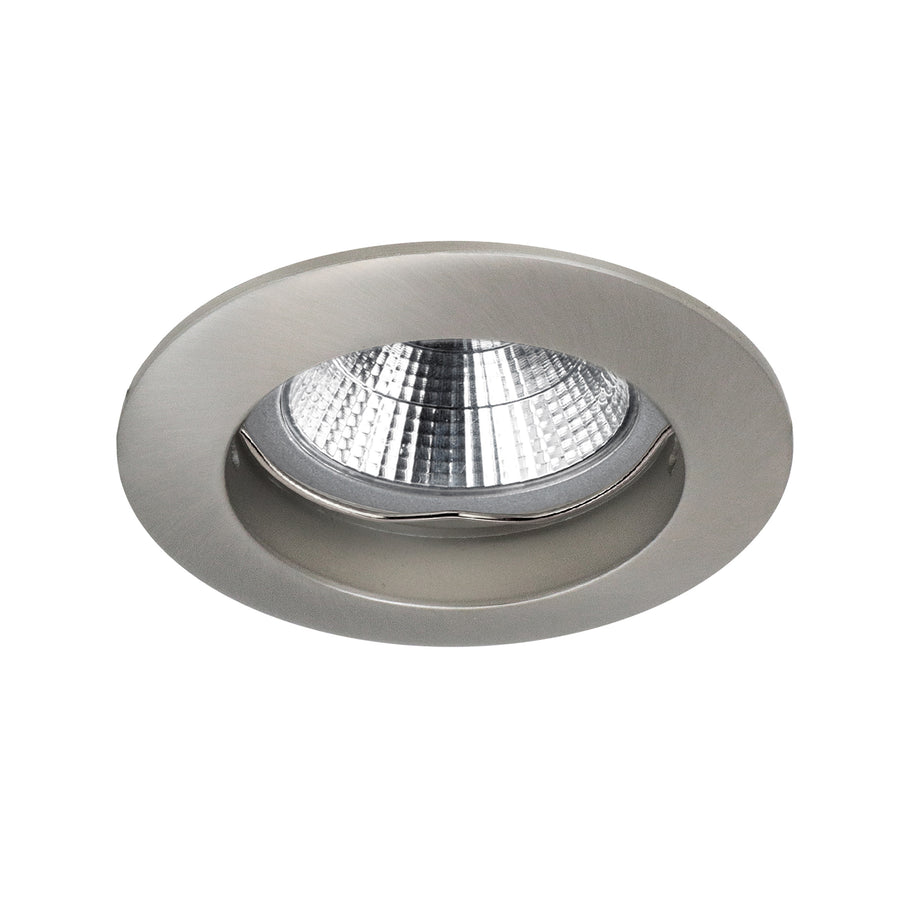 Spot encastrable rond finition nickel satiné avec réflecteur strié lumineux