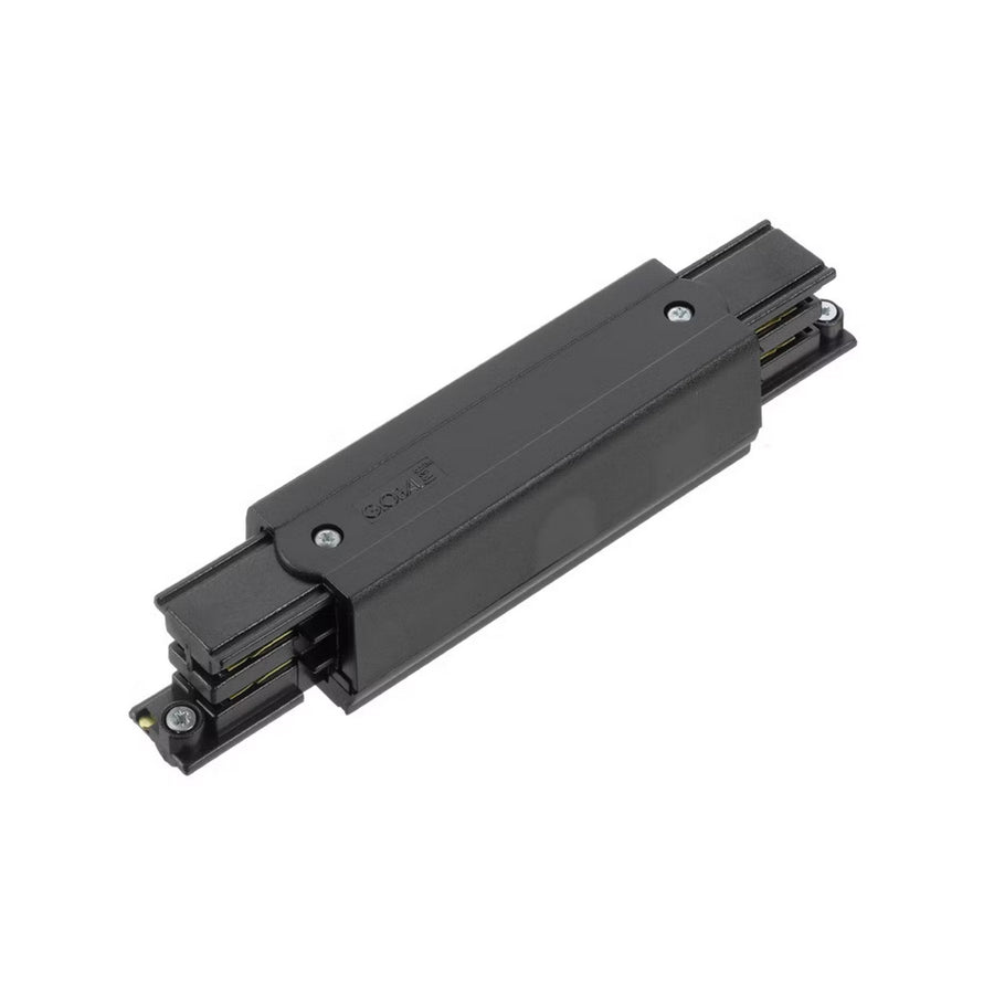 Modèle noir de l'alimentation pour rail triphasé, vue rapprochée du connecteur.