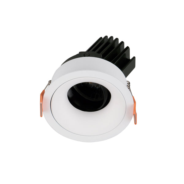 Spot encastrable orientable VIP1 rond bombé, LED intégrée, variable DALI, extérieur blanc