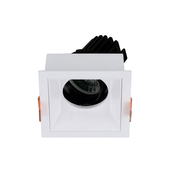 Spot encastrable orientable VIP2 carré, optique ronde, LED intégrée, connecté Casambi, extérieur blanc