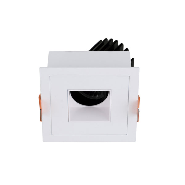 Spot encastrable orientable VIP3 carré, LED intégrée, variable, extérieur blanc