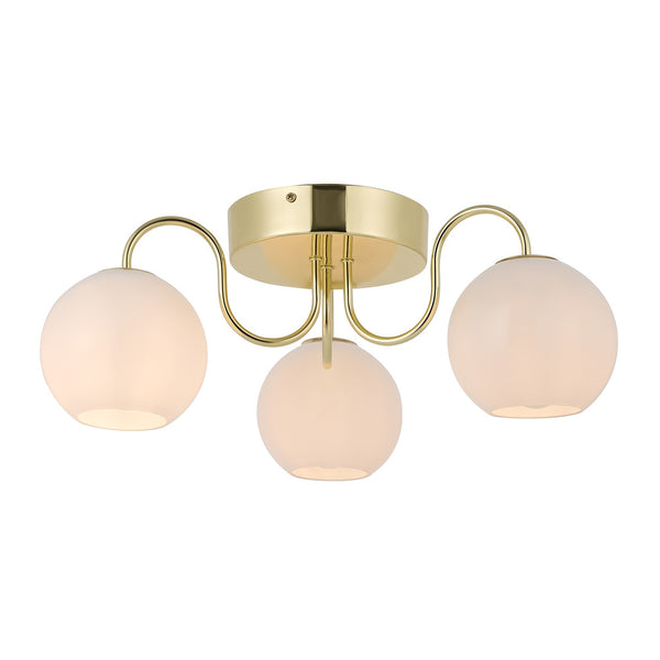 Plafonnier Franca laiton, verre