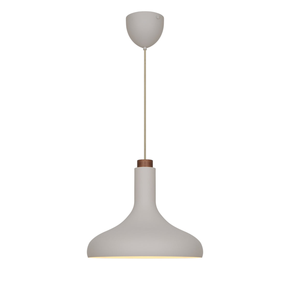 Suspension complète vue de face avec sa rosace de plafond blanche
