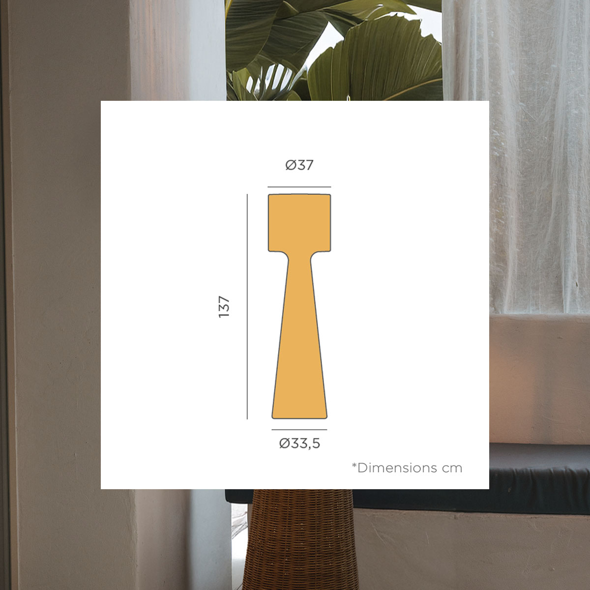 Lampadaire Grace 140 Nature en fibres naturelles
