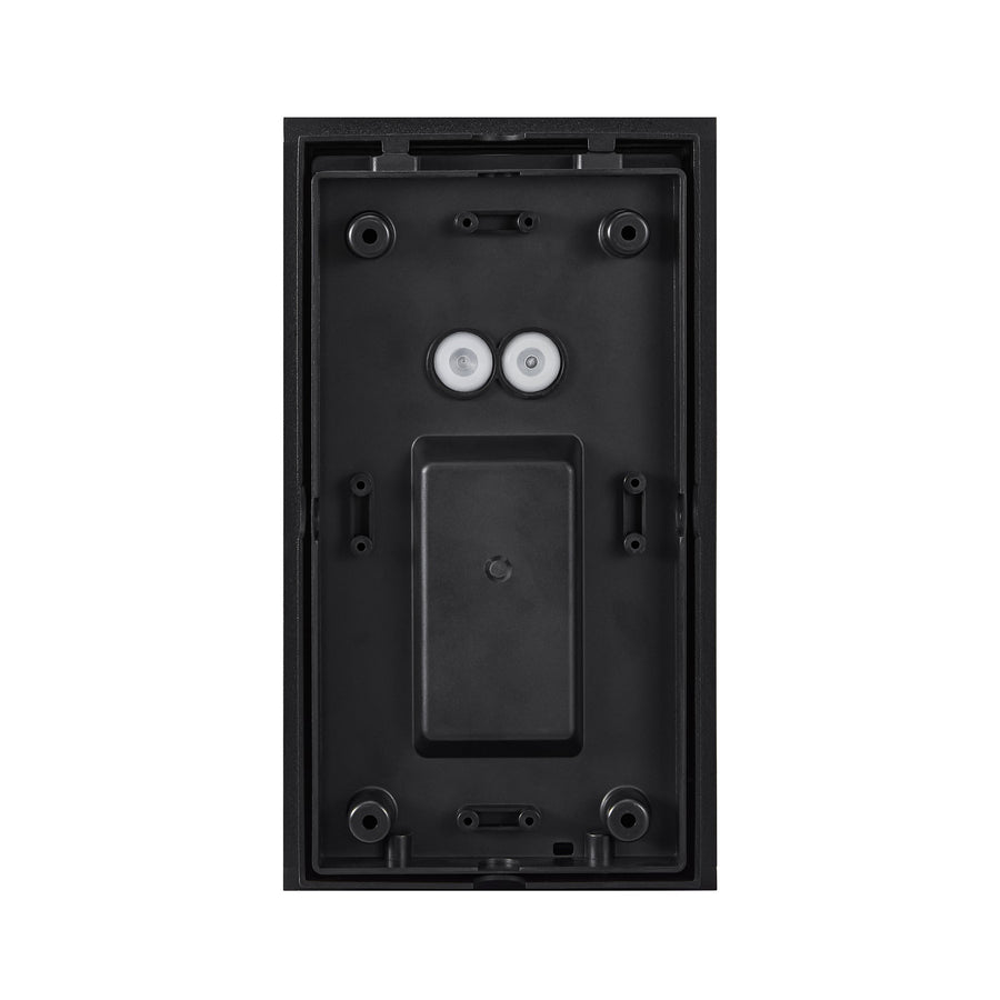 Dos de l'applique : platine de fixation noire avec passe-câbles et trous de vis