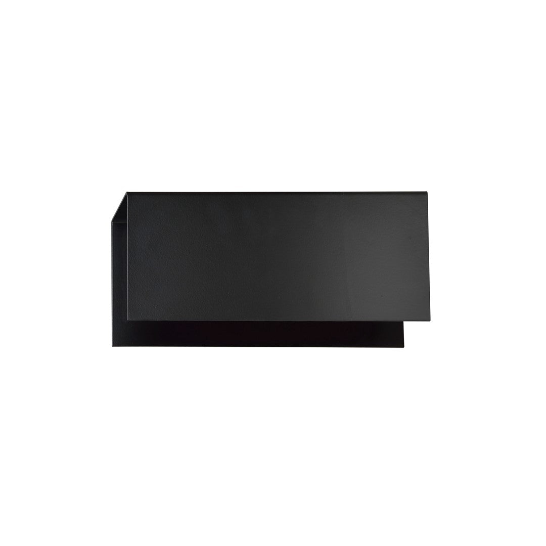 Applique murale noire rectangulaire présentée de face sur fond blanc neutre
