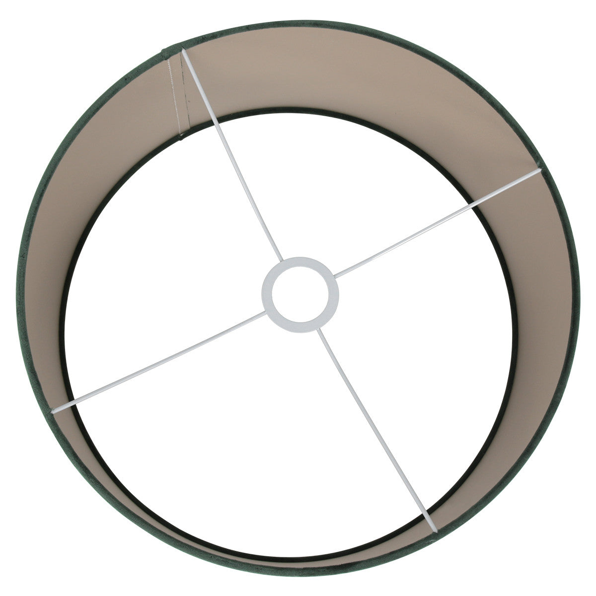 Vue de dessous avec cercle de fixation blanc et intérieur beige clair
