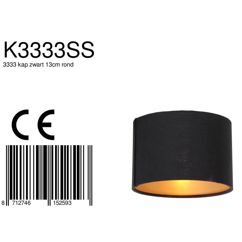 Étiquette produit avec référence K3333SS, code-barres et marquage CE européen