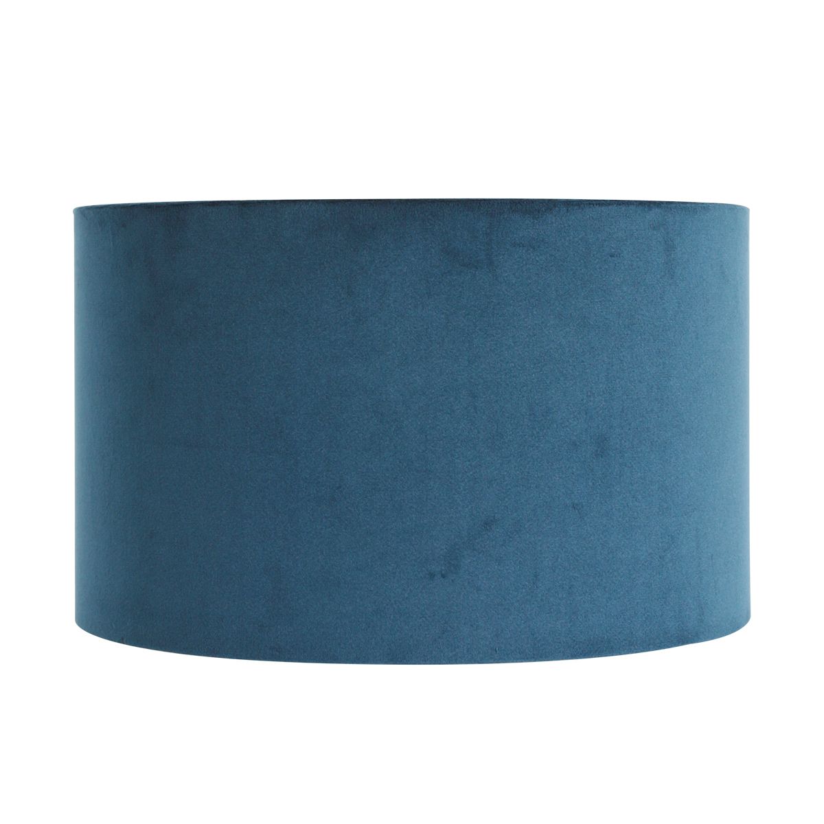Profil de l'abat-jour rond en velours bleu, sans monture ni fixation