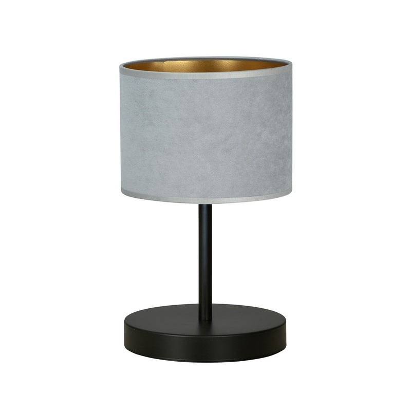 Nachttischlampe Hilde schwarz und grau