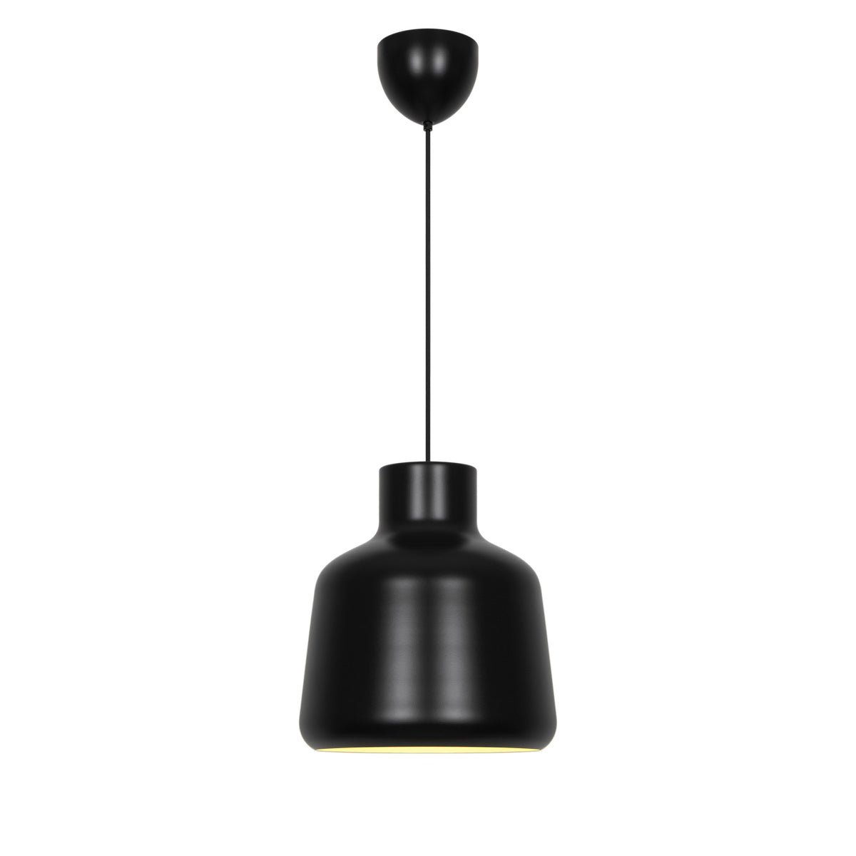 Vue d'ensemble du luminaire suspendu avec son câble et sa rosace