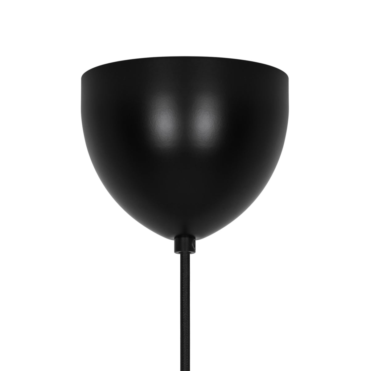 Détail de la coupelle de fixation plafond noire en demi-sphère