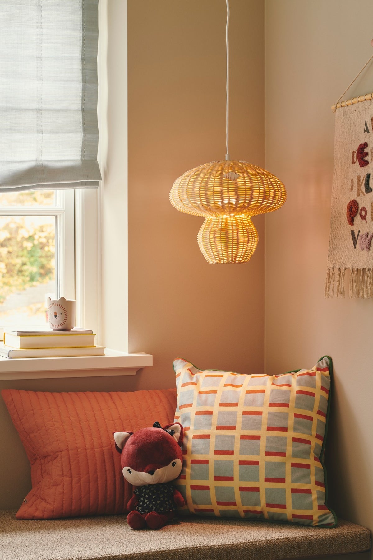 Suspension Allie 30 bois naturel, rotin
