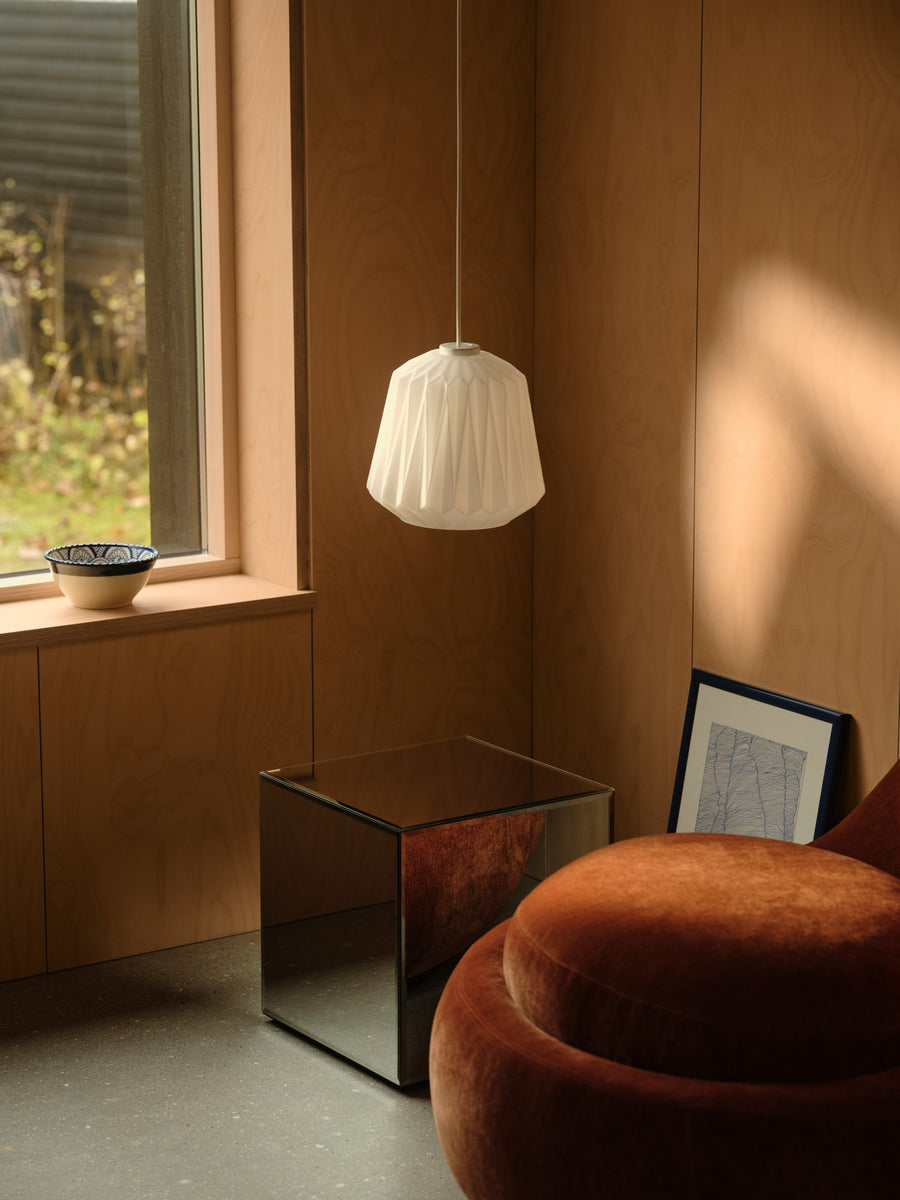 Suspension Elbie opale, verre