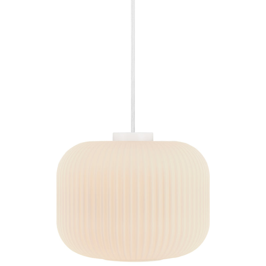 Suspension Milford 30 opale, verre, H 23,5 cm