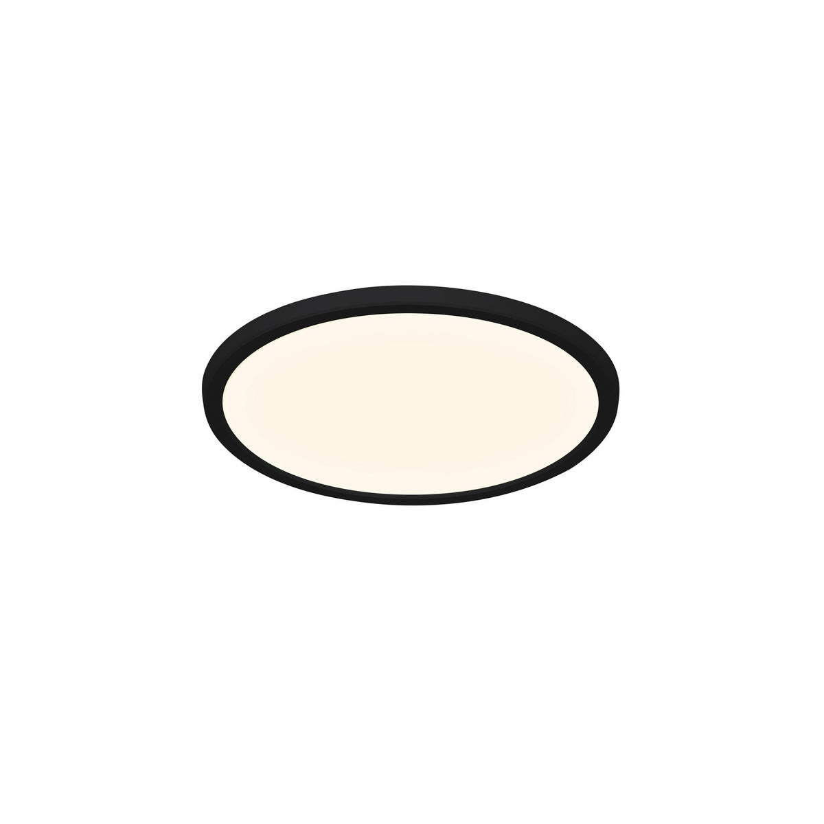 Variante noire du plafonnier rond, cerclage sombre et diffuseur central