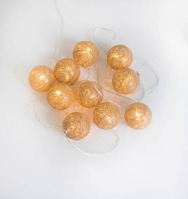 Pallina Outdoor-Lichterkette in Jute-Optik
