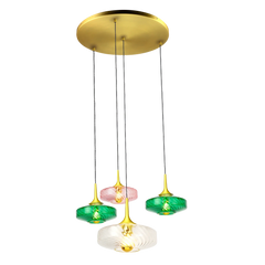 Suspension Roxanne 04 – Design Art Déco en verre soufflé et finition élégante