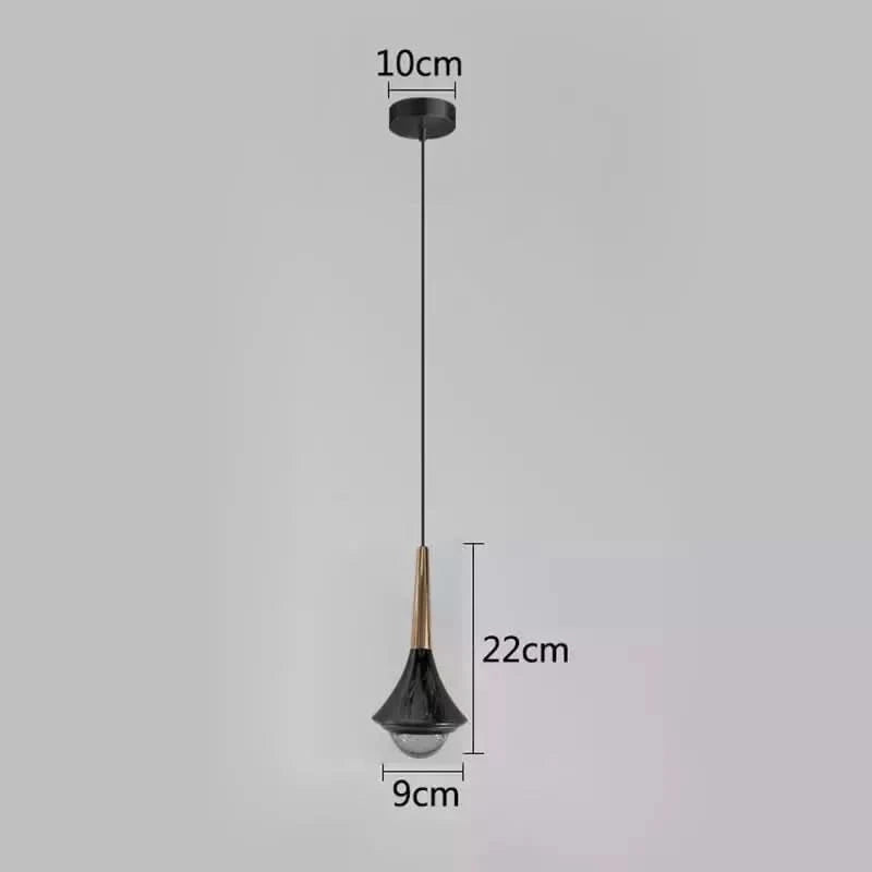 Schéma du modèle simple lampe noire, platine dix centimètres, hauteur vingt-deux