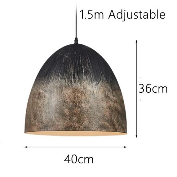 Schéma coté de la suspension : hauteur 36 cm, diamètre 40 cm et câble réglable 1,5 m