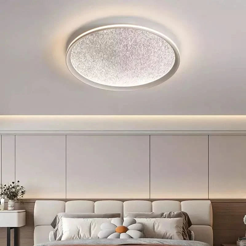 Détail du verre granité diffusant une lumière douce et homogène