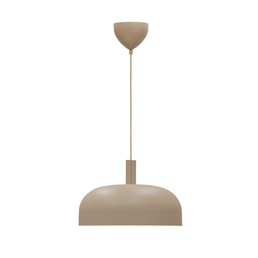 Vue complète de la suspension avec câble et fixation au plafond.