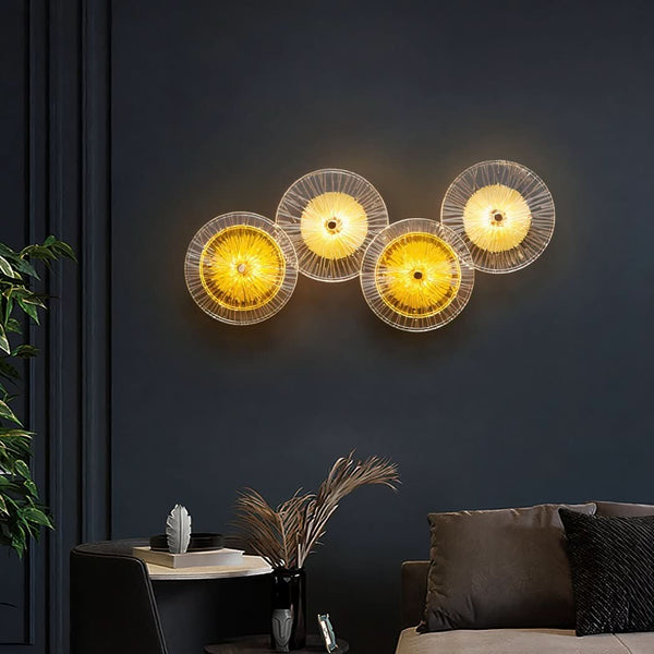 Böhmische LED-Wandleuchte Glasscheiben | Delo