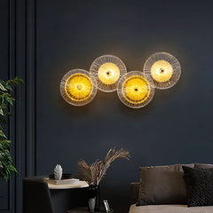 Böhmische LED-Wandleuchte Glasscheiben | Delo