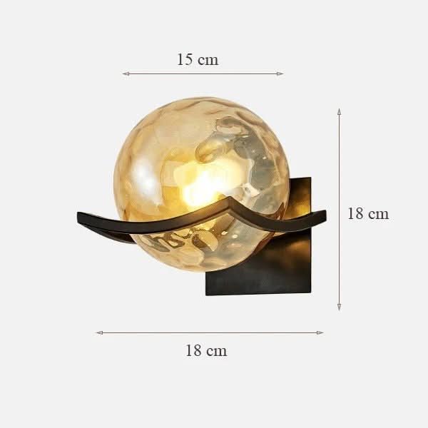 Applique Murale Boule en Verre | Kena - Designix Applique Murale Ambre Noir
