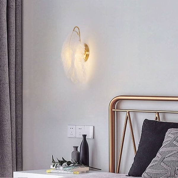 Applique Murale Plume Blanche | Douceur Céleste