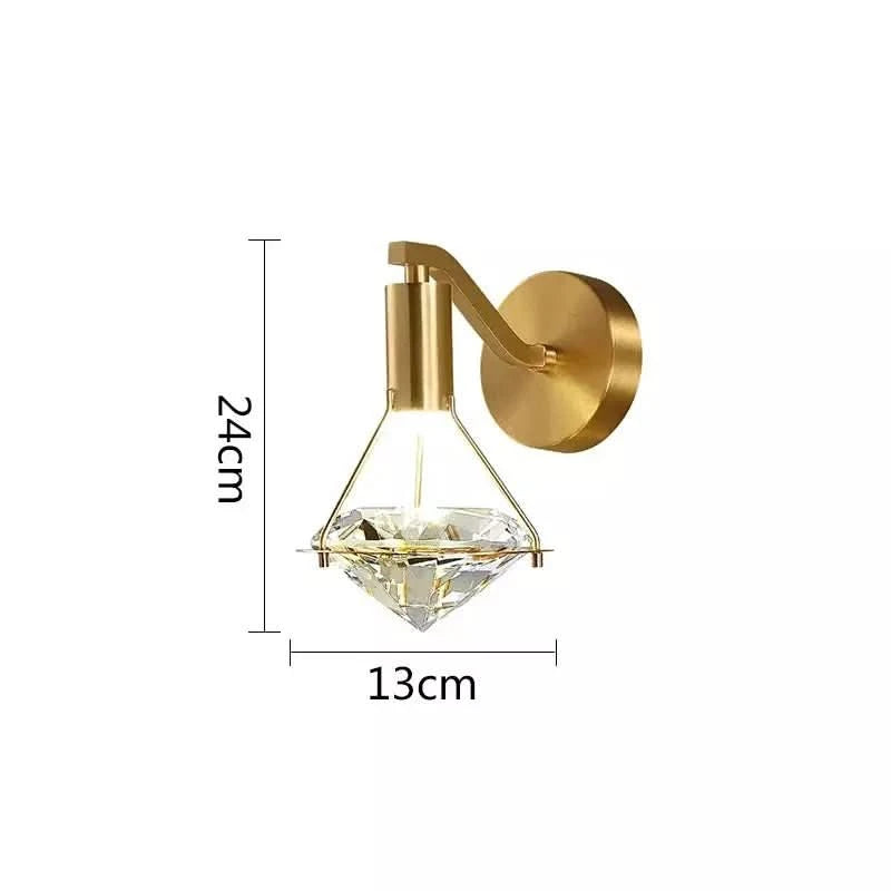 Schéma coté du luminaire indiquant vingt-quatre centimètres de hauteur et treize de largeur