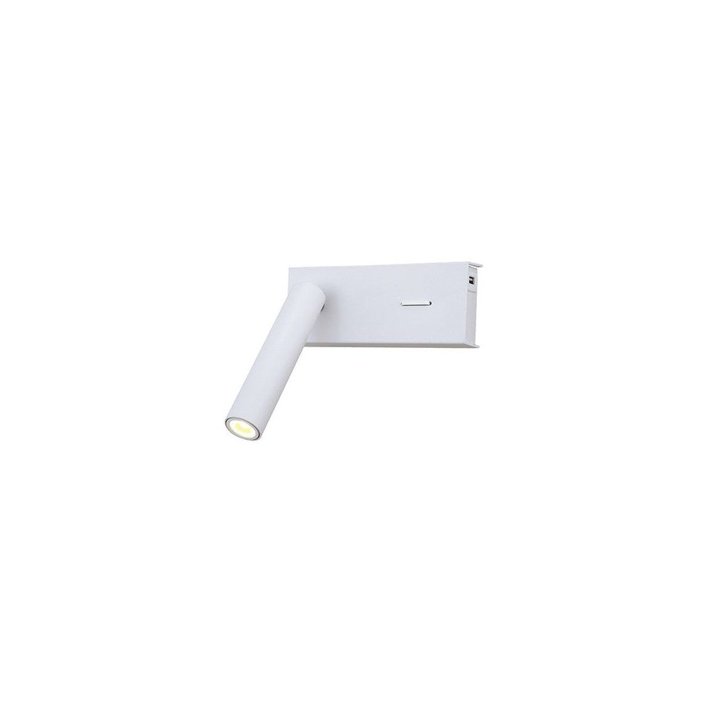 Applique Orientable ZAMBELIS 3W avec Port USB DESIGN Blanc Sable H74