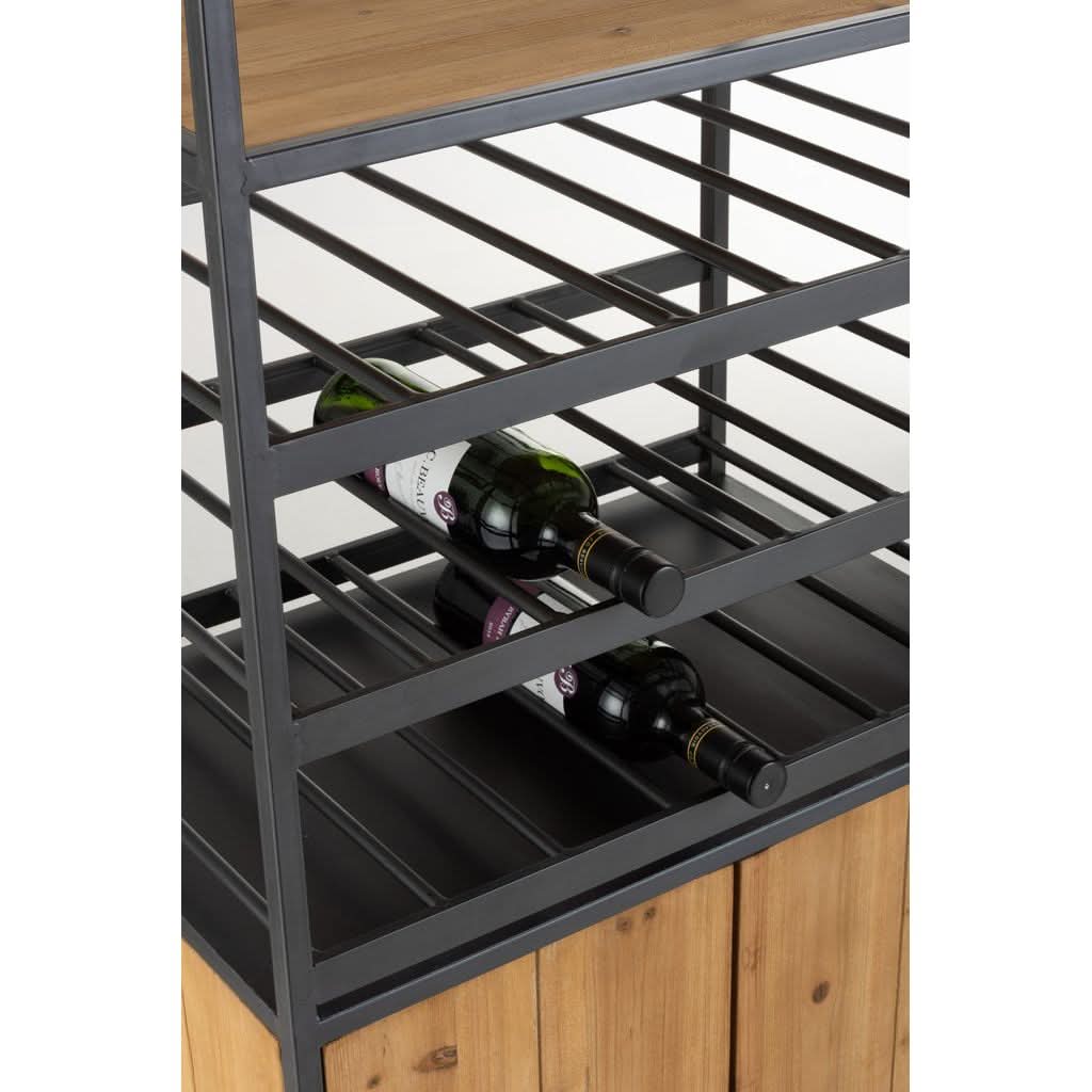 Armoire à Vin Métal Bois Naturel | Heni - Designix Armoire