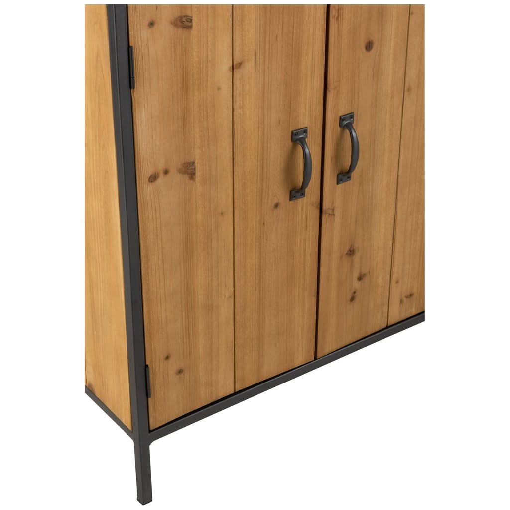 Armoire à Vin Métal Bois Naturel | Heni - Designix Armoire