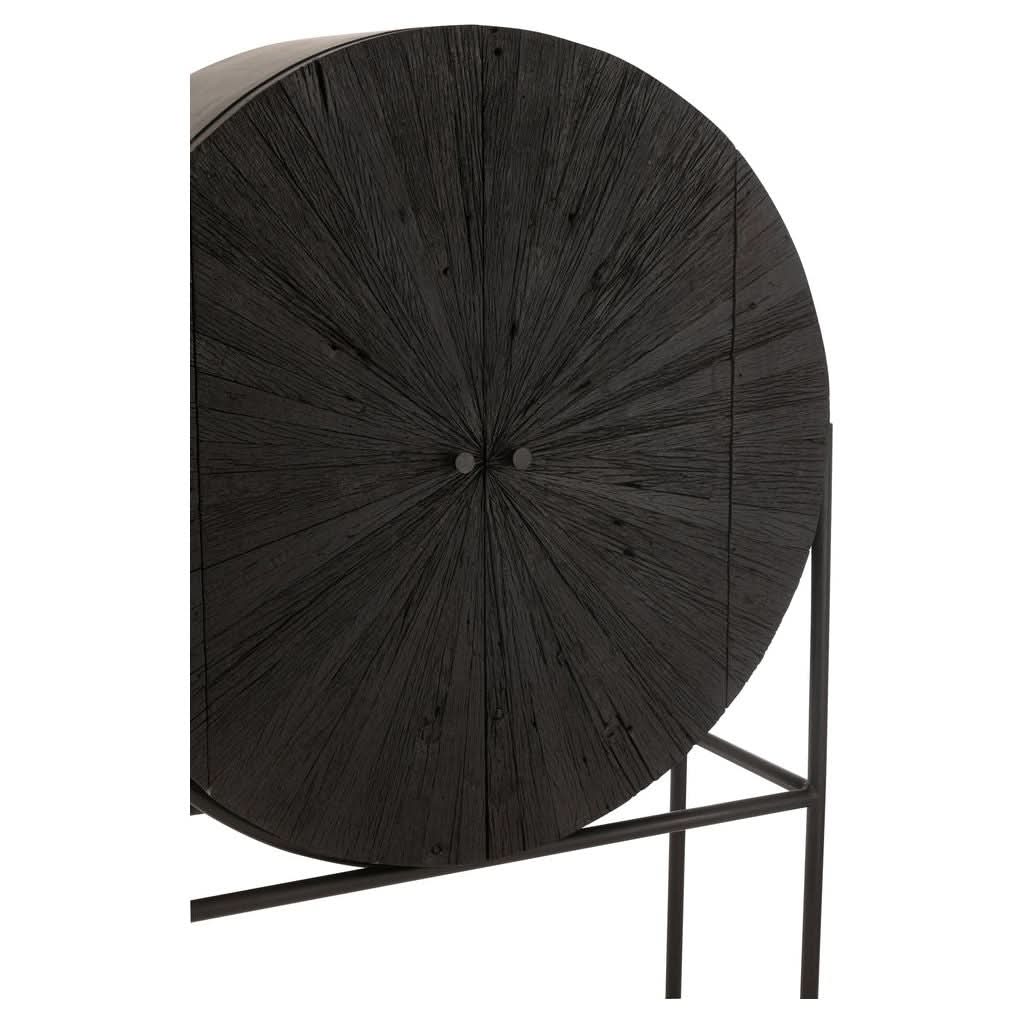 Armoire Bar Bois Recyclé Noir | Beni - Designix Armoire