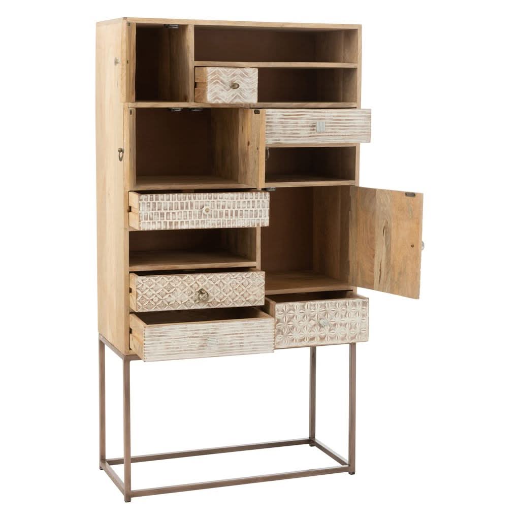 Armoire Beige 10 Tiroirs Bois | Wero - Designix Armoire