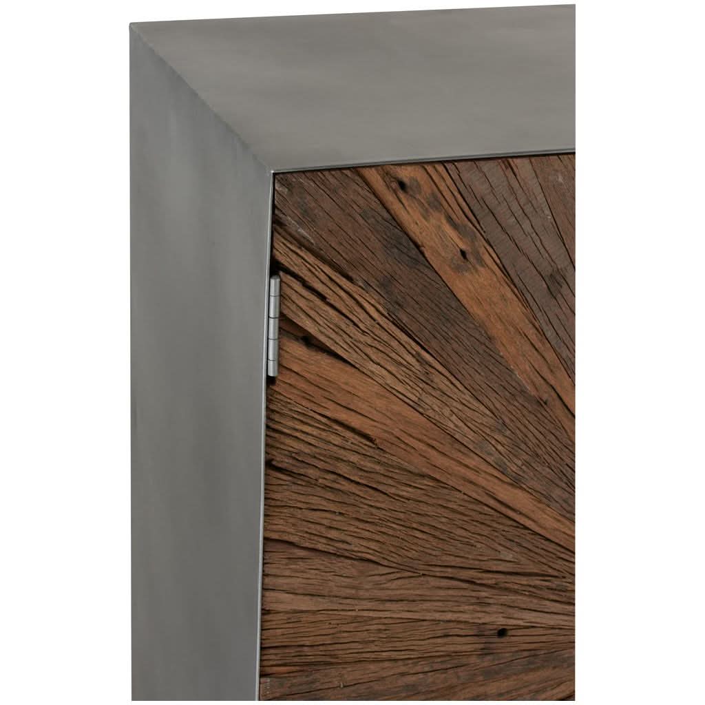 Armoire Bois Fer Naturel Grise | Sela - Designix Armoire