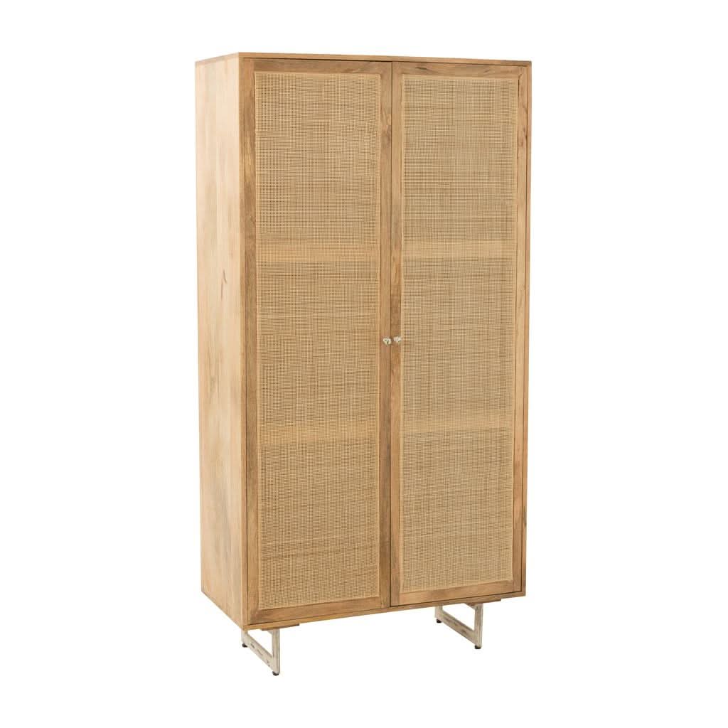 Armoire Bois Naturel Tissage | Dila - Designix Armoire