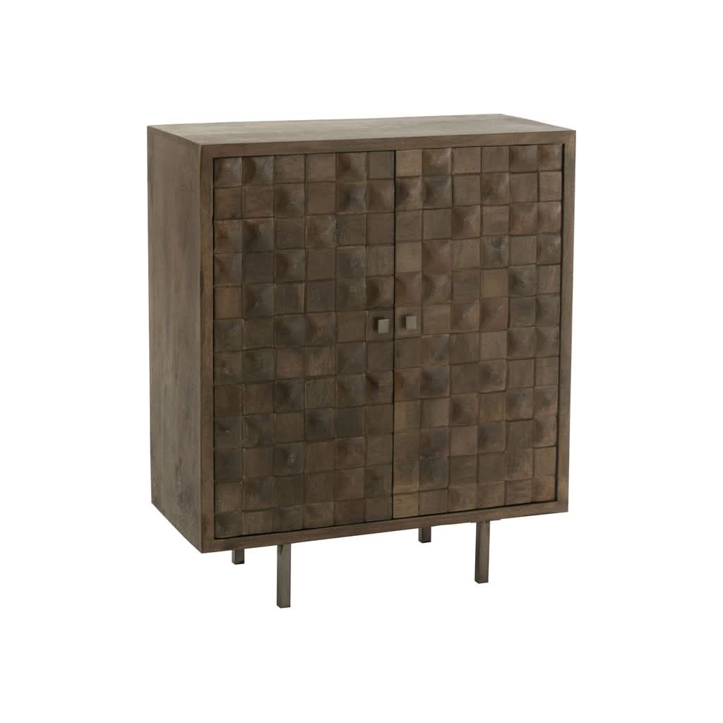 Armoire Métallique Bois Marron/Gris | Ciro - Designix Armoire