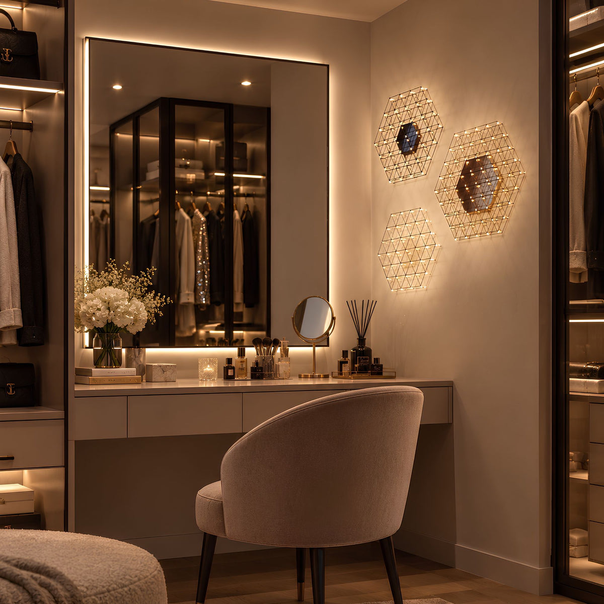Applique et plafonnier LED Atom carrée à effet lumineux