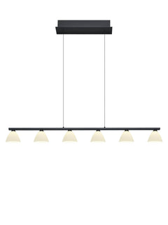 Suspension Mona 6 lumières noire