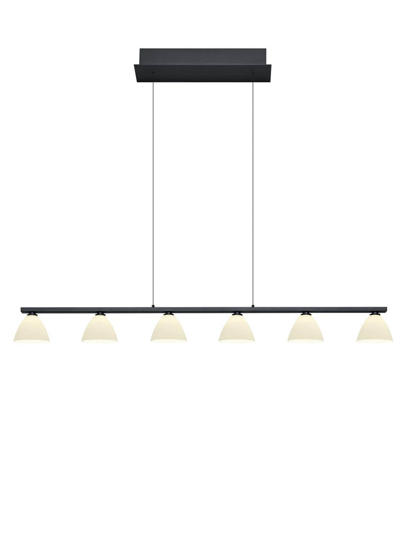 Suspension Mona 6 lumières noire