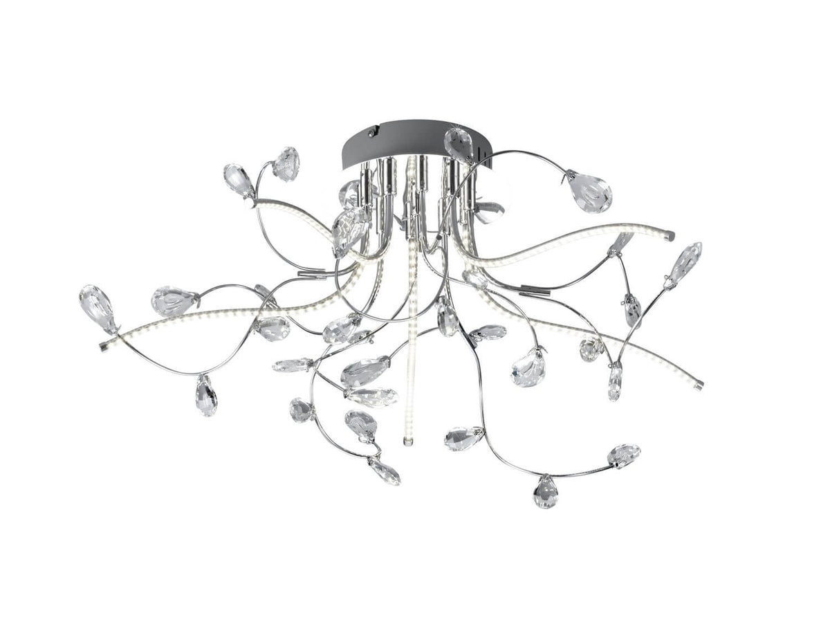 Plafonnier Crystal chromé, Ø 54 cm