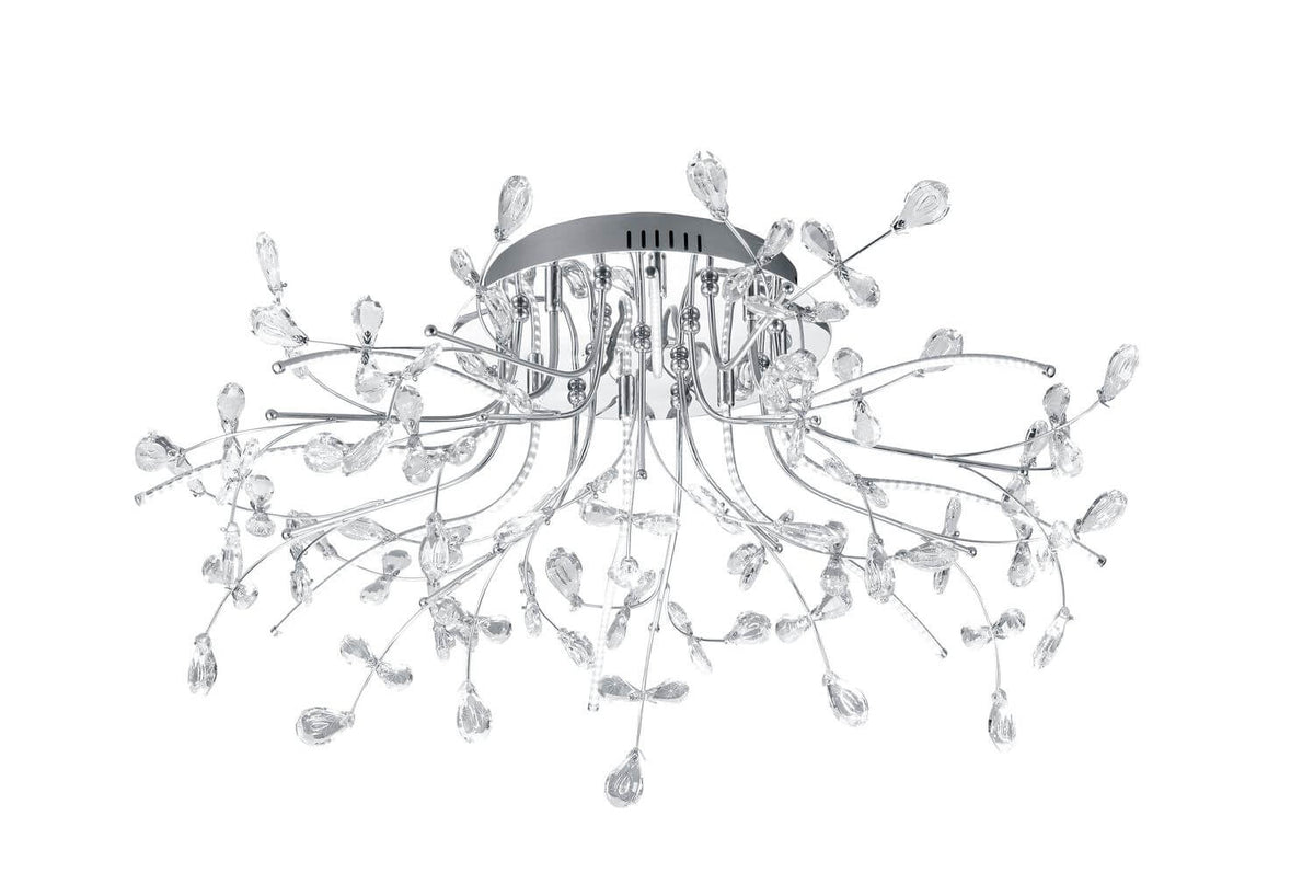 Plafonnier Crystal chromé, Ø 77 cm