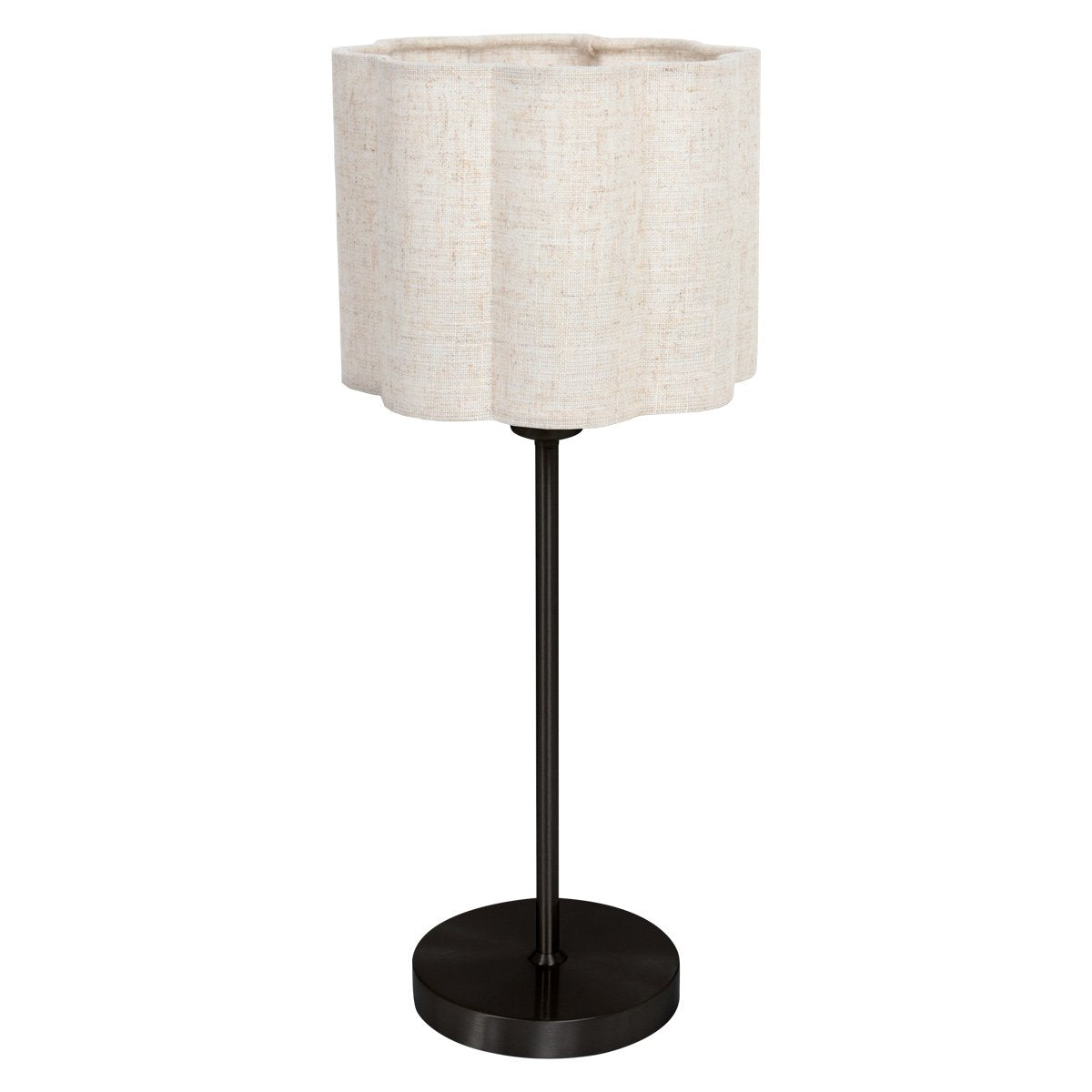 Lampe à poser FloraWave noir, abat-jour crème clair Ø20 cm, réf. 4970ZW