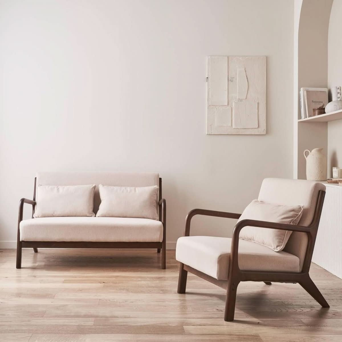 Banquette et Fauteuil Bois Beige | Seren - Designix Banquette