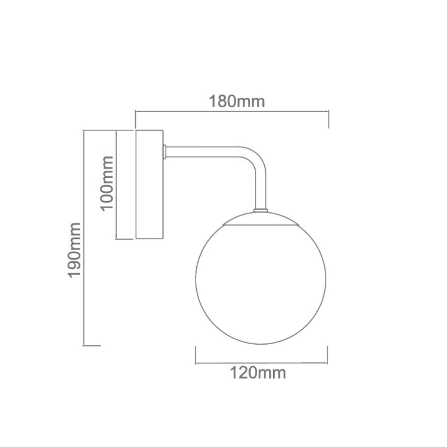 Applique murale Bao, verre, IP44