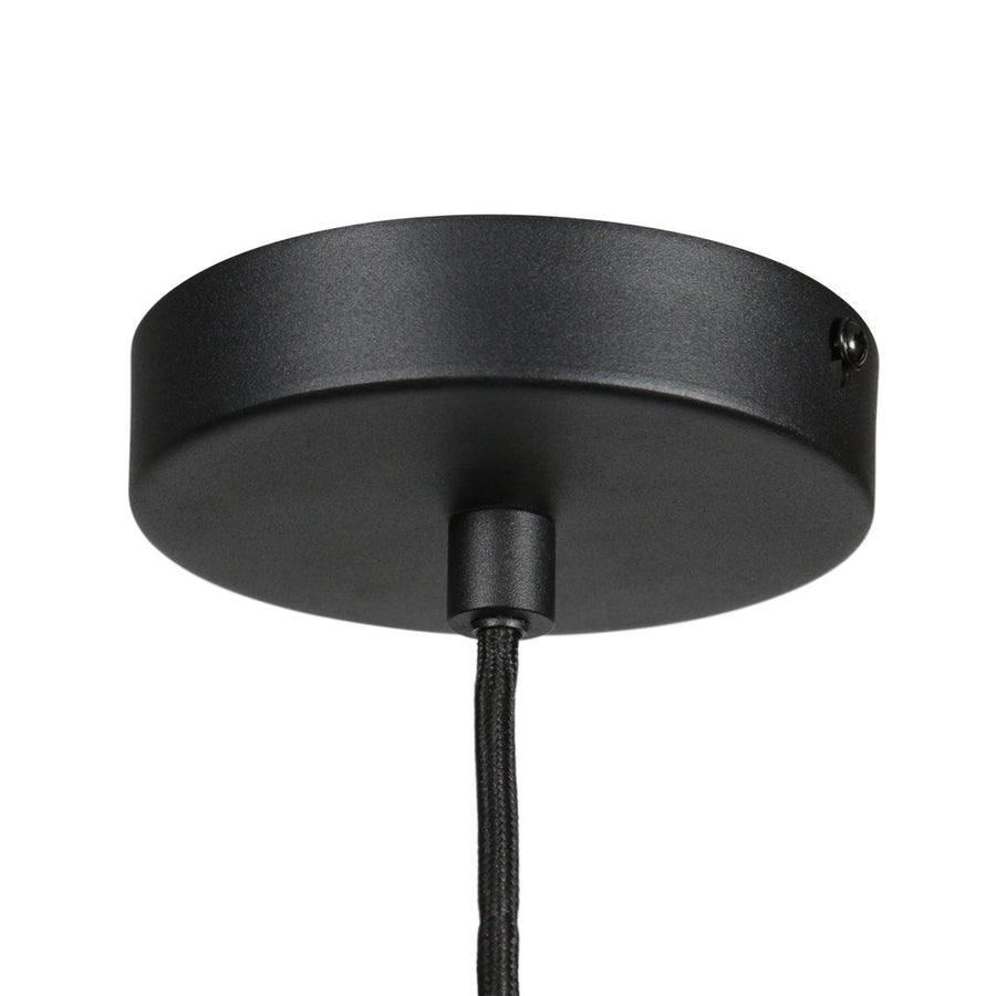 Suspension luminaire Nox Light noir, abat-jour en bambou Ø22.5 cm